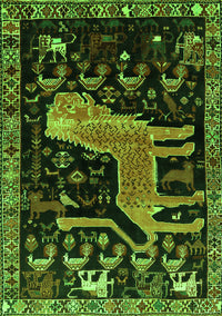 Animal Green Traditional Rug, tr706grn