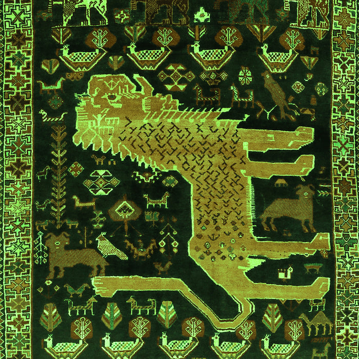 Animal Green Traditional Rug, tr706grn