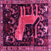 Square Machine Washable Animal Pink Traditional Rug, wshtr706pnk