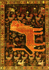 Animal Yellow Traditional Rug, tr706yw