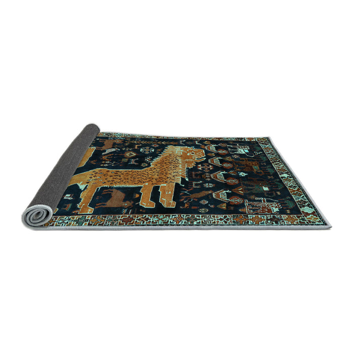 Sideview of Animal Light Blue Traditional Rug, tr706lblu