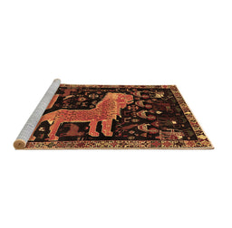 Sideview of Machine Washable Animal Brown Traditional Rug, wshtr706brn