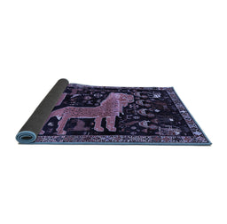 Sideview of Animal Blue Traditional Rug, tr706blu