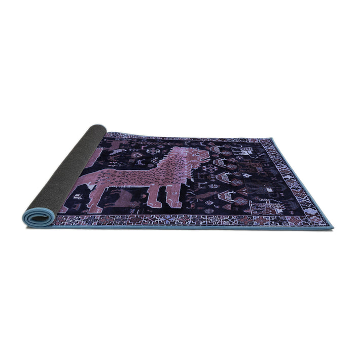 Sideview of Animal Blue Traditional Rug, tr706blu
