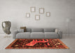 Machine Washable Animal Orange Traditional Area Rugs in a Living Room, wshtr706org