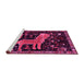 Sideview of Machine Washable Animal Pink Traditional Rug, wshtr706pnk