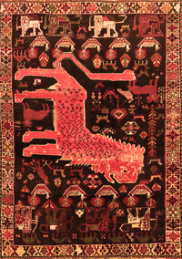 Animal Orange Traditional Rug, tr706org