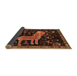 Sideview of Animal Brown Traditional Rug, tr706brn
