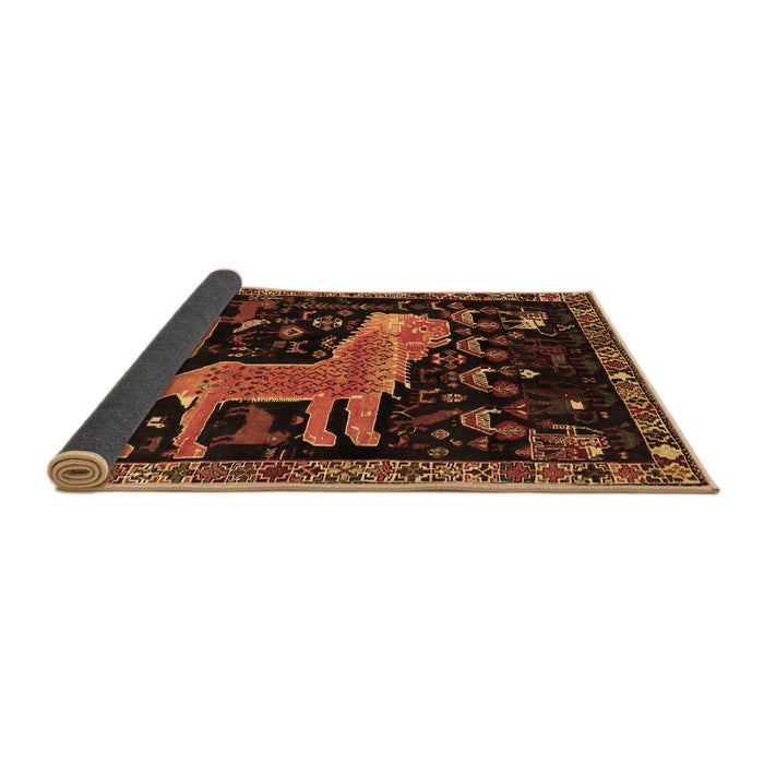 Sideview of Animal Brown Traditional Rug, tr706brn