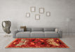 Machine Washable Animal Orange Traditional Area Rugs in a Living Room, wshtr707org