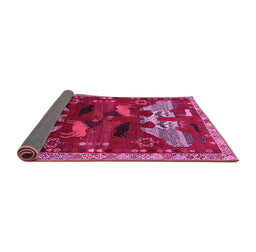Sideview of Animal Pink Traditional Rug, tr707pnk
