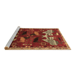 Sideview of Machine Washable Animal Brown Traditional Rug, wshtr707brn