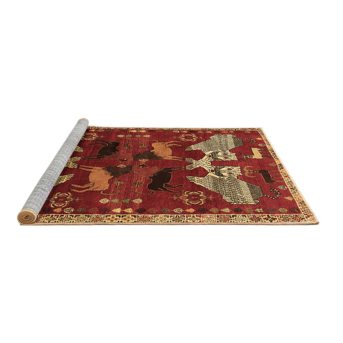Sideview of Machine Washable Animal Brown Traditional Rug, wshtr707brn