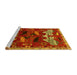 Sideview of Machine Washable Animal Yellow Traditional Rug, wshtr707yw