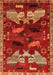 Serging Thickness of Machine Washable Animal Orange Traditional Area Rugs, wshtr707org