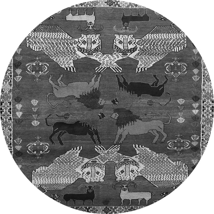 Machine Washable Animal Gray Traditional Rug, wshtr707gry