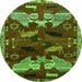 Square Animal Green Traditional Rug, tr707grn