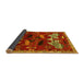 Sideview of Animal Yellow Traditional Rug, tr707yw