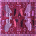 Square Animal Purple Traditional Rug, tr707pur