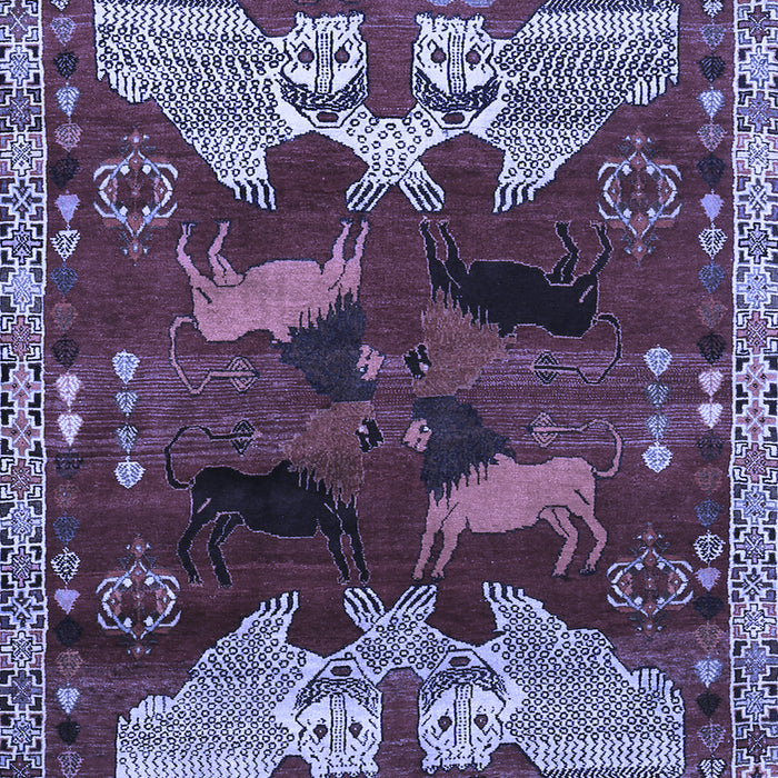 Machine Washable Animal Blue Traditional Rug, wshtr707blu