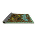 Sideview of Animal Turquoise Traditional Rug, tr707turq