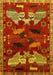 Machine Washable Animal Yellow Traditional Rug, wshtr707yw