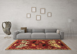 Machine Washable Animal Brown Traditional Rug in a Living Room,, wshtr707brn