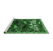 Sideview of Machine Washable Animal Emerald Green Traditional Area Rugs, wshtr707emgrn