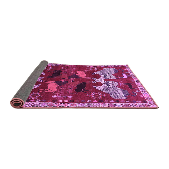 Sideview of Animal Purple Traditional Rug, tr707pur