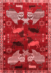 Animal Red Traditional Rug, tr707red