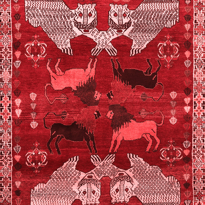 Animal Red Traditional Area Rugs