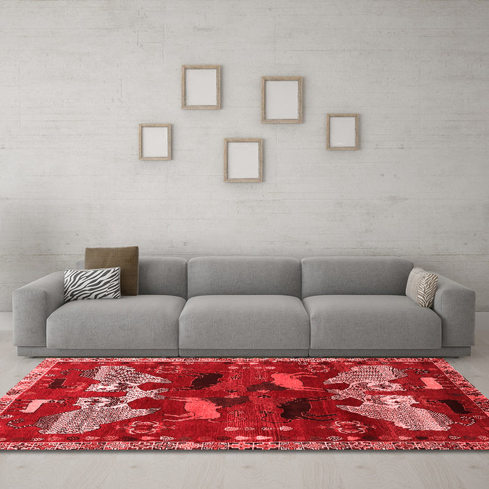 Traditional Red Washable Rugs