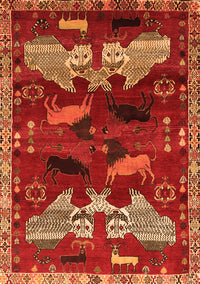 Animal Orange Traditional Rug, tr707org