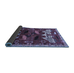 Sideview of Animal Blue Traditional Rug, tr707blu