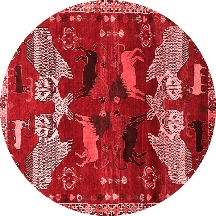 Machine Washable Animal Red Traditional Rug, wshtr707red