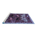 Sideview of Machine Washable Animal Blue Traditional Rug, wshtr707blu