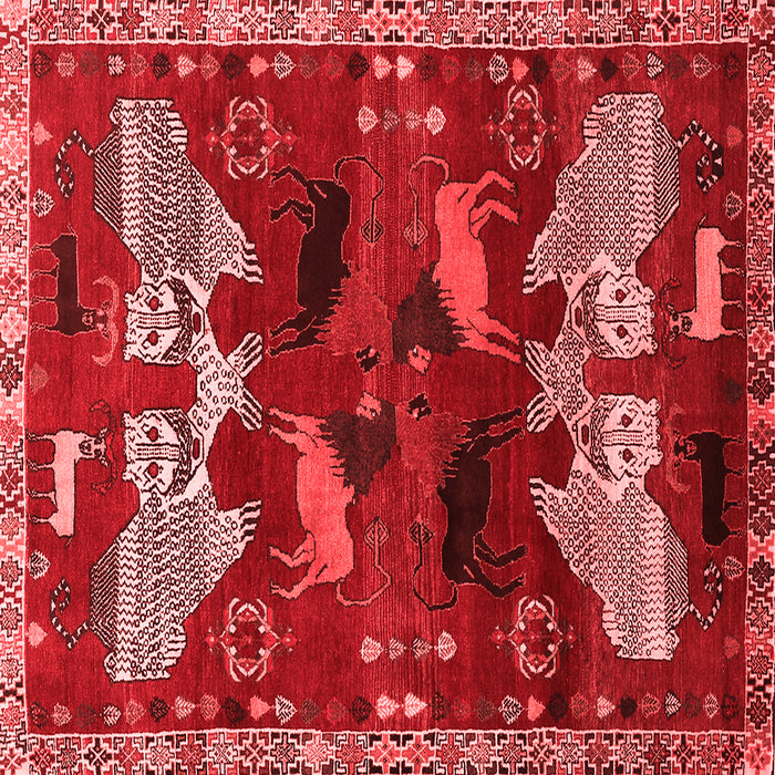 Machine Washable Animal Red Traditional Rug, wshtr707red