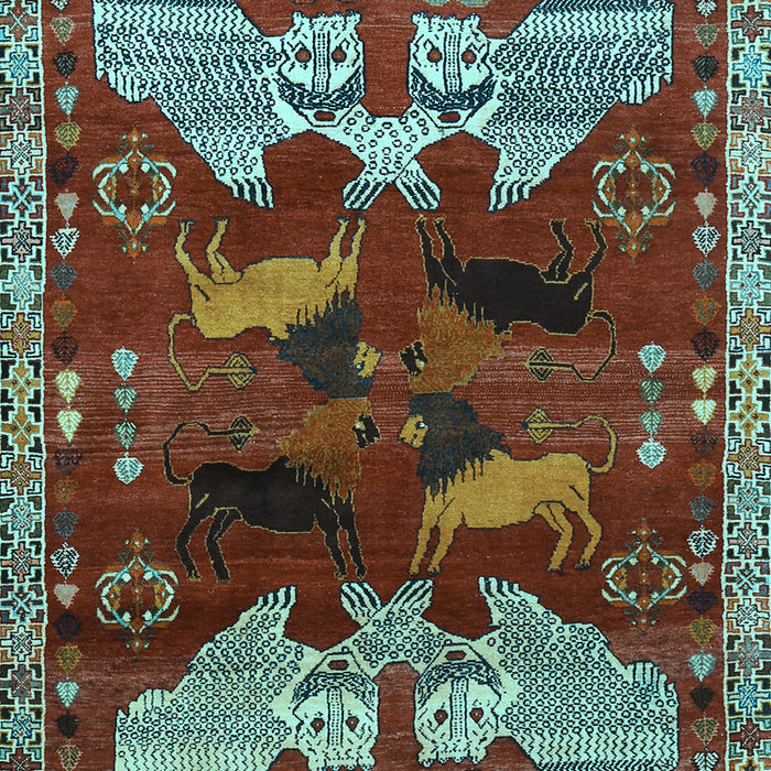 Animal Light Blue Traditional Rug, tr707lblu