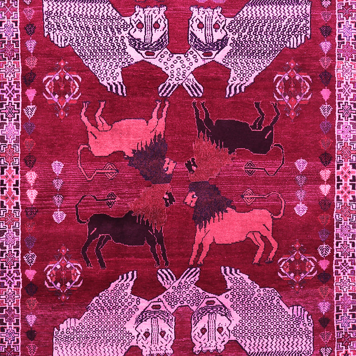 Machine Washable Animal Pink Traditional Rug, wshtr707pnk