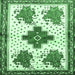 Square Machine Washable Persian Emerald Green Traditional Area Rugs, wshtr708emgrn