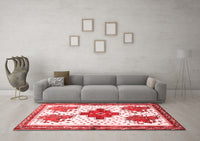 Machine Washable Persian Red Traditional Rug, wshtr708red