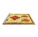 Sideview of Machine Washable Persian Yellow Traditional Rug, wshtr708yw