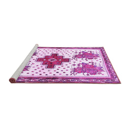 Sideview of Machine Washable Persian Purple Traditional Area Rugs, wshtr708pur