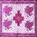 Square Machine Washable Persian Purple Traditional Area Rugs, wshtr708pur