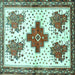 Square Persian Turquoise Traditional Rug, tr708turq