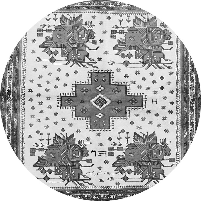 Machine Washable Persian Gray Traditional Rug, wshtr708gry