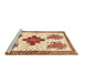 Sideview of Machine Washable Persian Brown Traditional Rug, wshtr708brn