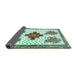 Sideview of Persian Turquoise Traditional Rug, tr708turq