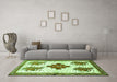 Machine Washable Persian Green Traditional Area Rugs in a Living Room,, wshtr708grn