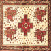 Square Persian Brown Traditional Rug, tr708brn